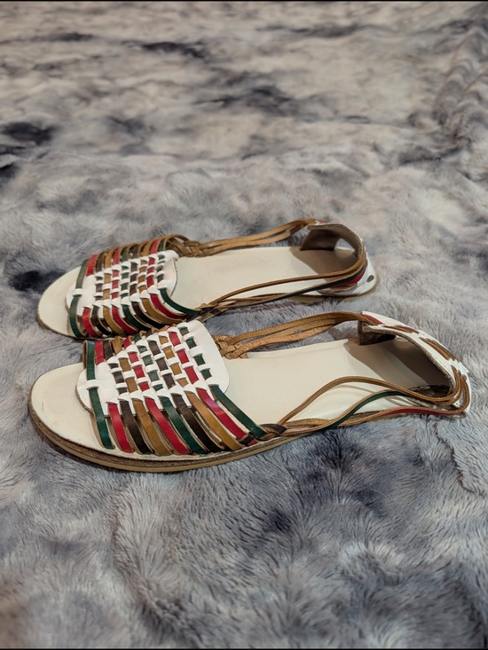 The Unbranded Brand Shoes - Women's Multicolor Woven Slingback Sandals - Casual Summer Flats